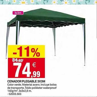 Bricoking Cenador plegable 3x3m oferta