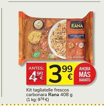 Consum Kit tagliatelle frescos carbonara rana oferta