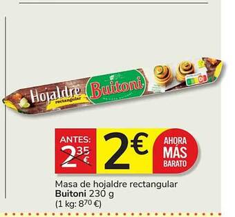 Consum Masa de hojaldre rectangular buitoni oferta