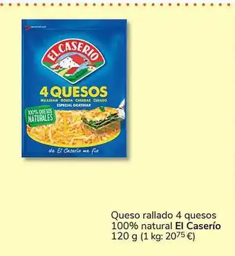 Consum Queso rallado 4 quesos 100% natural el caserío oferta