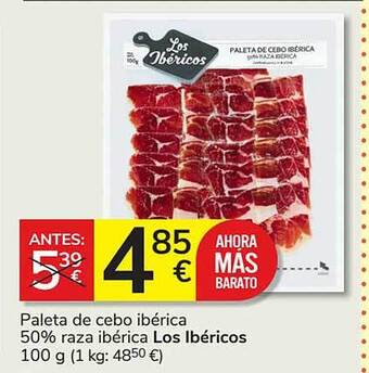 Consum Paleta de cebo ibérica 50% raza ibérica los ibéricos oferta