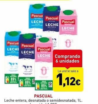 Hiperber Pascual leche entera, desnatada o semidesnatada oferta