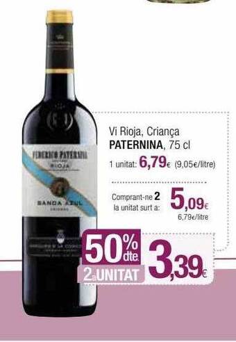 Condis 50% dte. 2a unitat vi rioja, criança paternina oferta