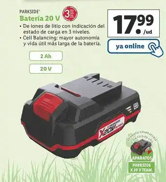 Lidl Parkside bateria 20 v oferta