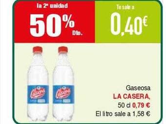 Masymas La 2a unidad -50% dto gaseosa la casera oferta