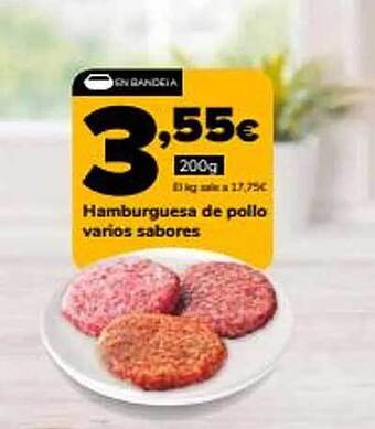 Supeco Hamburguesa de pollo varios sabores oferta