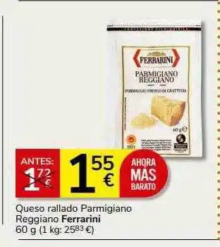 Supermercados Charter Queso rallado parmigiano reggiano ferrarini oferta