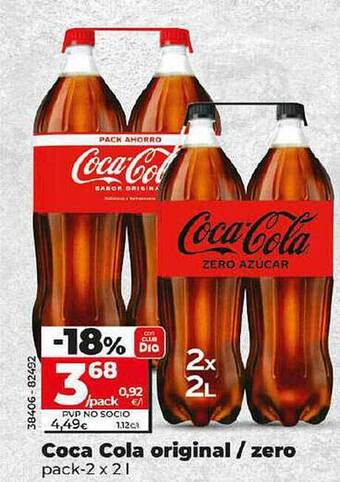 Dia Coca cola original zero oferta