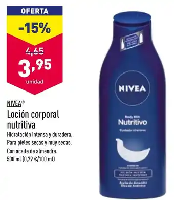 ALDI Nivea Loción corporal nutritiva 500ml oferta