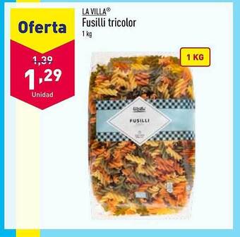ALDI La villa fusilli tricolor oferta