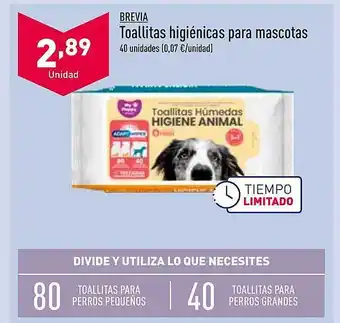 ALDI Brevia toallitas higiénicas para mascotas oferta