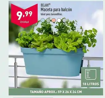 ALDI Belavi maceta para balcón oferta