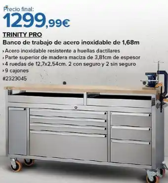 Costco Trinity Pro Banco De Trabajo De Acero Inoxidable De 1,68m oferta