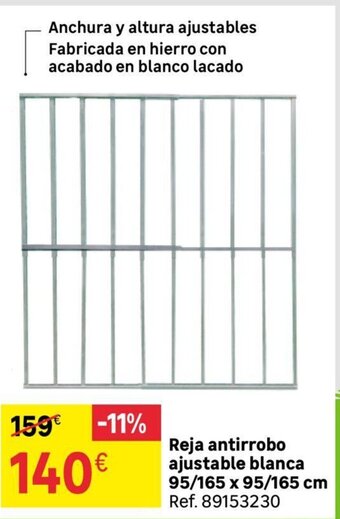Leroy Merlin Reja Antirrobo Ajustable Blanca 95/165 x 95/165 cm oferta