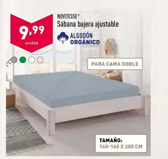 ALDI Novitesse Sábana bajera ajustable 140-160 x 200 cm oferta