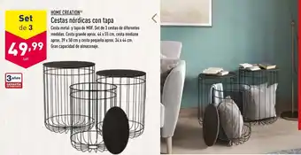 ALDI Home Creation Cestas nórdicas con tapa Set de 3 oferta