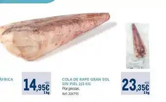 Makro Cola de rape gran sol sin piel oferta