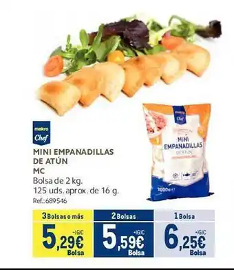 Makro Makro chef mini empanadillas de atún mc bolsa oferta