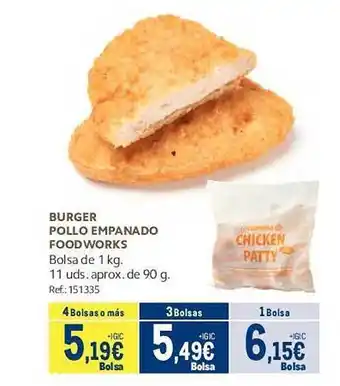 Makro Burger pollo empanado food works bolsa oferta