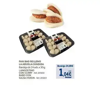 Makro Pan bao relleno la abuela cándida bandeja de 24 langostino con curry rabo con salsa hoisin oferta