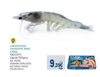 Makro Langostino vannamei 30-42 coral oferta