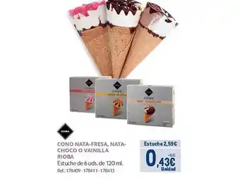 Makro Cono nata-fresa, nata-choco o vainilla rioba oferta