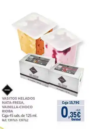 Makro Rioba vasitos helados nata-fresa, vainilla-choco rioba oferta