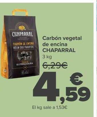 Carrefour Carbón vegetal de encina chaparral oferta