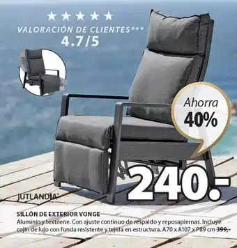 JYSK Sillón de exterior vonge oferta