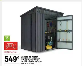 Leroy Merlin Naterial caseta de metal huntington s 3 m² de 197 x 201 x 146 cm oferta
