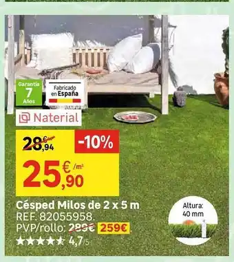 Leroy Merlin Césped milos de 2 x 5 m oferta