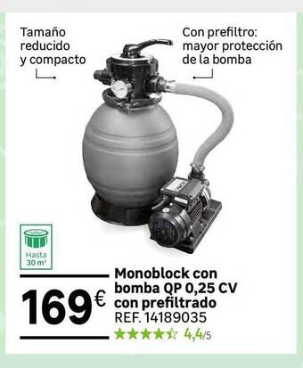 Leroy Merlin Monoblock con bomba qp 0,25 cv con prefiltrado oferta