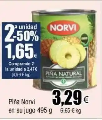 FROIZ 2a unidad -50% piña norvi en su jugo oferta