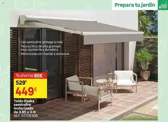 Leroy Merlin Toldo osaka semicofre motorizado de 3,95 x 3 m oferta