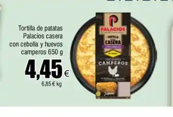 FROIZ Tortilla de patatas palacios casera con cebolla y huevos camperos oferta