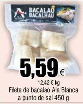 FROIZ Filete de bacalao ala blanca a punto de sal oferta