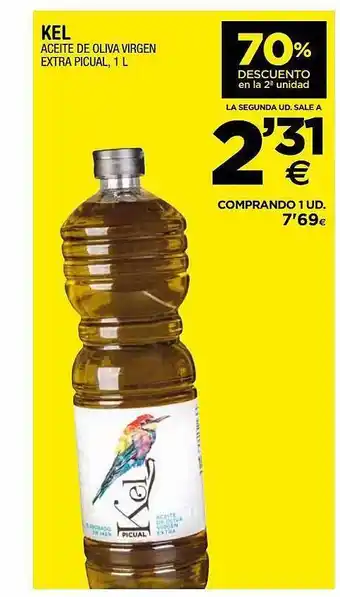 BM Supermercados 70% descuento en la 2a unidad kel aceite de oliva virgen extra picual oferta