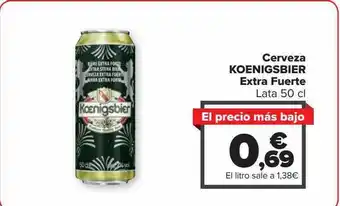 Carrefour Cerveza koenigsbier extra fuerte lata oferta