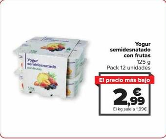 Carrefour Yogur semidesnatado con frutas oferta