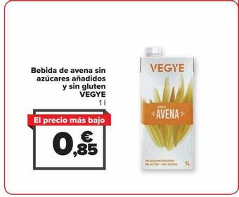 Carrefour Bebida de avena sin azúcares añadidos y sin gluten vegye oferta