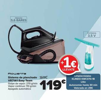 Carrefour Rowenta sistema de planchado vr7141 easy team oferta