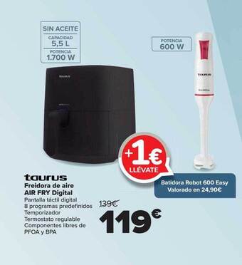 Carrefour Taurus freidora de aire air fry digital oferta