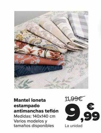Carrefour Mantel loneta estampado antimanchas teflón oferta