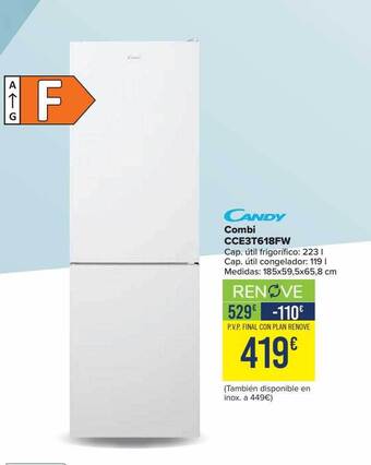 Carrefour Candy combi cce3t618fw oferta