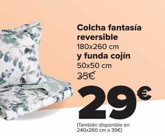 Carrefour Colcha fantasía reversible y funda cojín oferta
