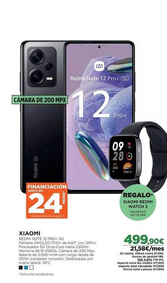 El Corte Inglés Xiaomi redmi note 12 pro+ oferta