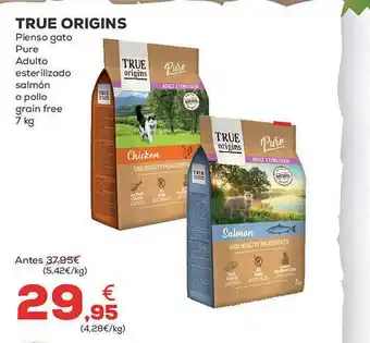 Kiwoko True origins pienso gato pure adulto esterilizado salmón o pollo grain free oferta