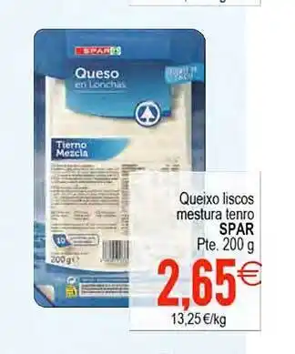Plenus Supermercados Queixo liscos mestura tierno spar oferta