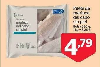 La Sirena Filete de merluza del cabo sin piel oferta
