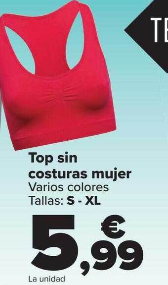 Carrefour Top sin costuras mujer varios colores oferta